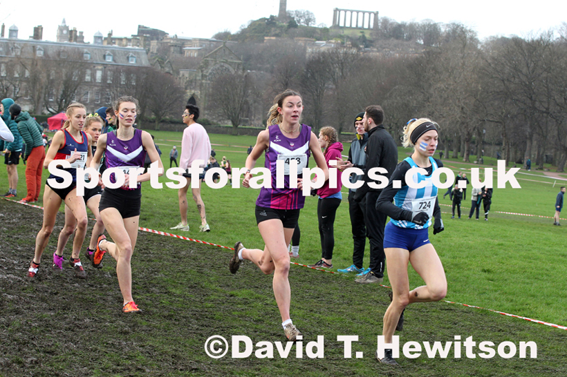 Womens long race  2020 BUCS Cross Country Champs., Edinburgh.  Photo: David T. Hewitson/Sports for All Pics